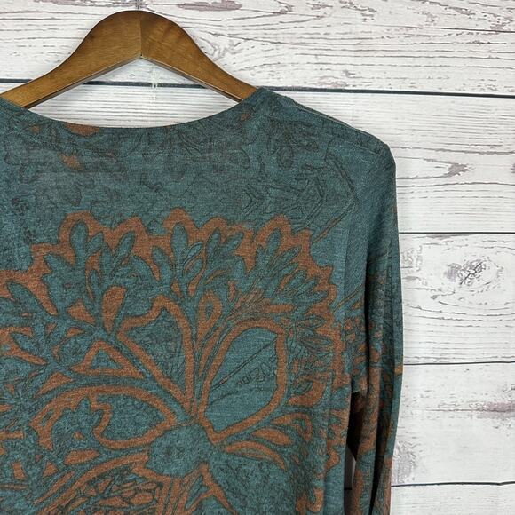 Soft Surroundings Tunic Womens Medium Green Renaissance Shirt Drapey Knit - Picture 5 of 12